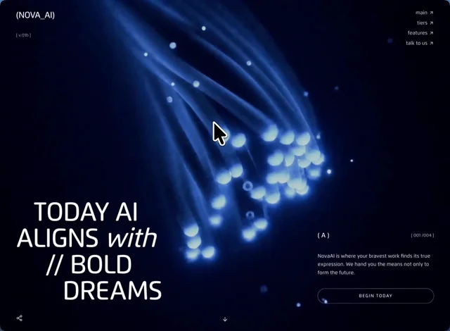 Animated website design example